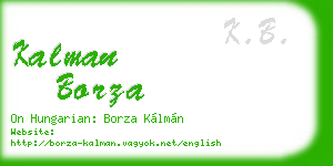 kalman borza business card