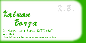 kalman borza business card